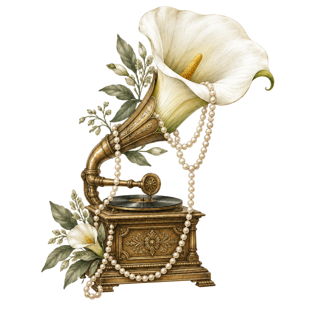 Vintage floral gramophone